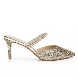 Badgley Mischka Jewel Collection gold Jan kitten heel
